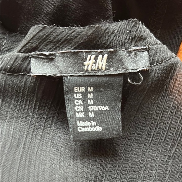 H&M Elegant Black Sheer Panel Top - Picture 4 of 4